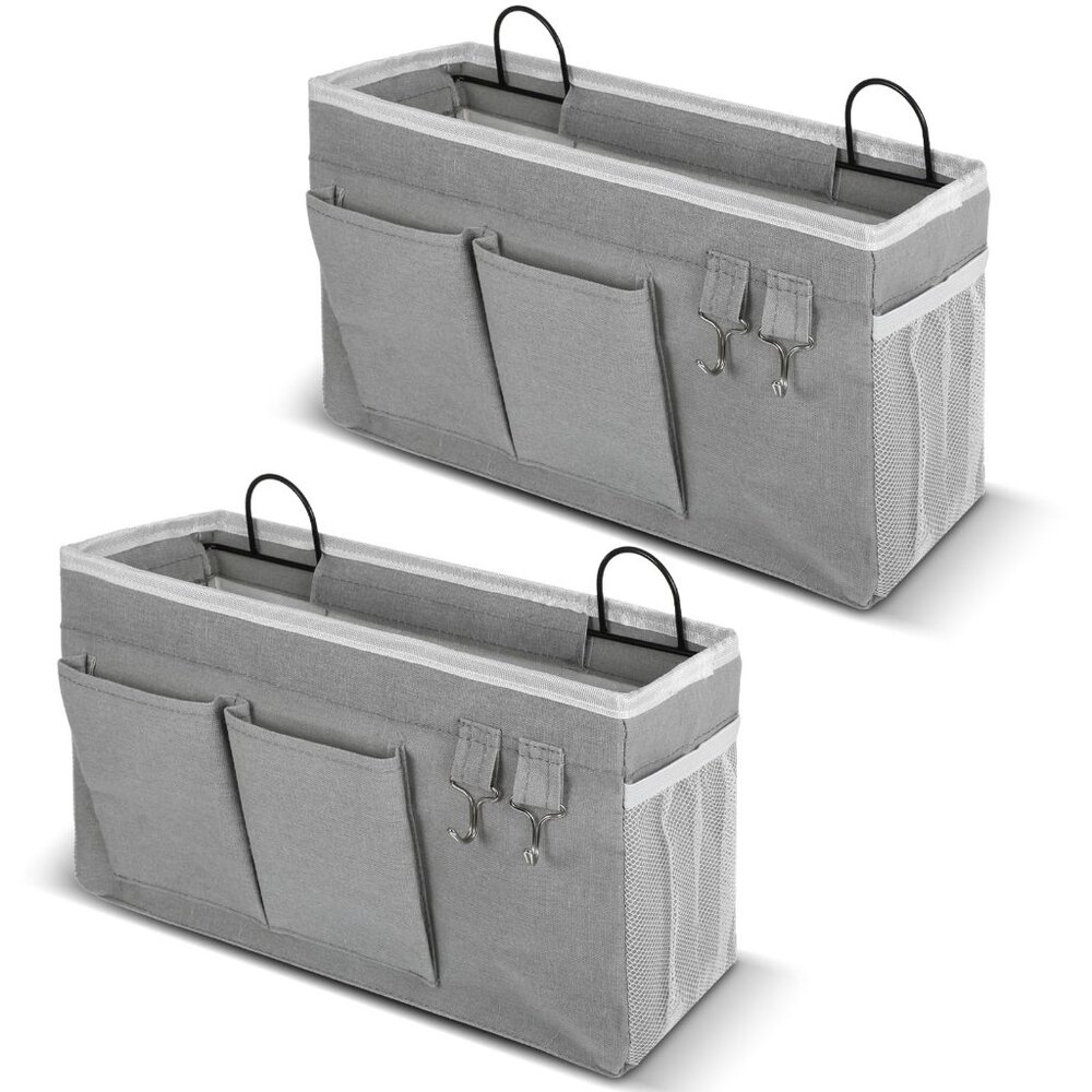 Large Wall Hanging Storage Bag, 2-Pack Organizer with Hooks, Waterproof Fabric
